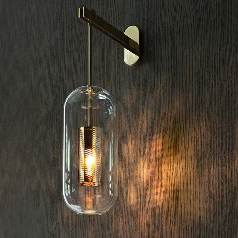 Kestrelle Scandinavian Gold Stainless Steel Cylinder Wall Sconce for Bedroom Reading Light