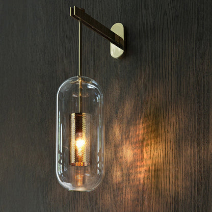 Kestrelle Scandinavian Gold Stainless Steel Cylinder Wall Sconce for Bedroom Reading Light