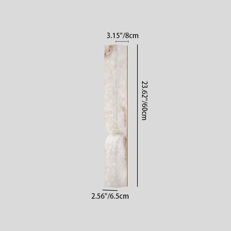 Nocturne French White Copper Marble LED Wall Sconce for Hallway and Stairwell Lighting
