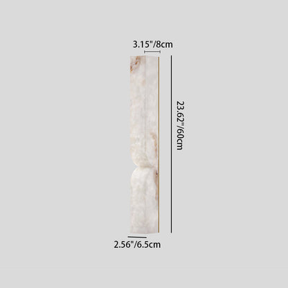 Nocturne French White Copper Marble LED Wall Sconce for Hallway and Stairwell Lighting