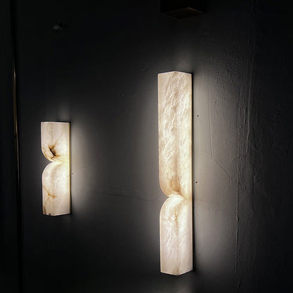 Nocturne French White Copper Marble LED Wall Sconce for Hallway and Stairwell Lighting