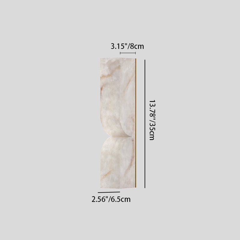 Nocturne French White Copper Marble LED Wall Sconce for Hallway and Stairwell Lighting