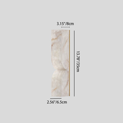 Nocturne French White Copper Marble LED Wall Sconce for Hallway and Stairwell Lighting