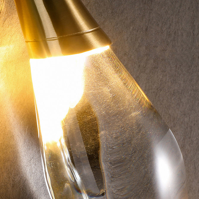 Gravelle Art Deco Brass Waterdrop Crystal Wall Sconce for Hallway and Entryway Lighting