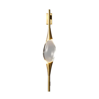 Gravelle Art Deco Brass Waterdrop Crystal Wall Sconce for Hallway and Entryway Lighting