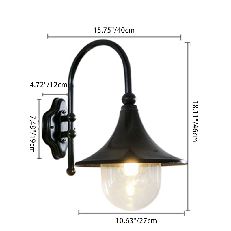 Ivresse Industrial Black Aluminum LED Wall Light Weatherproof for Patio and Porch