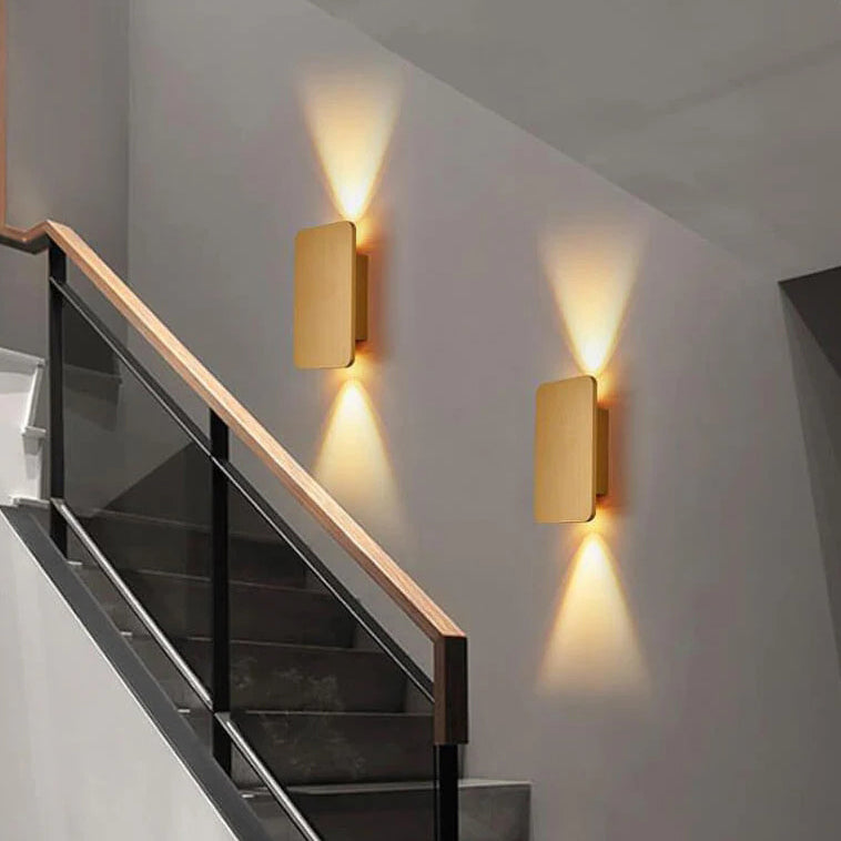 Fiorella Minimalist Aluminum Rectangular Wall Sconce for Hallway and Stairwell Lighting