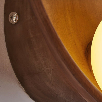 Quintessa Modern Minimalist Round Resin and Iron Wall Sconce for Vanity Lighting