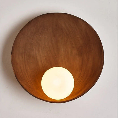 Quintessa Modern Minimalist Round Resin and Iron Wall Sconce for Vanity Lighting