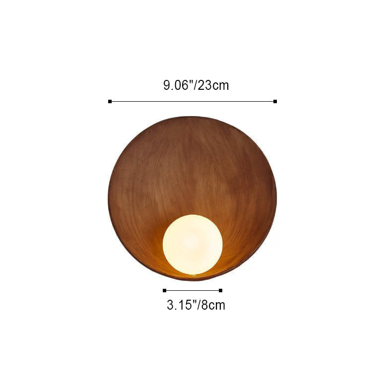 Quintessa Modern Minimalist Round Resin and Iron Wall Sconce for Vanity Lighting
