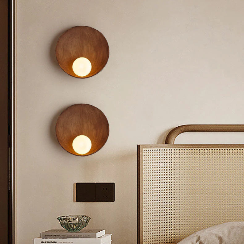 Quintessa Modern Minimalist Round Resin and Iron Wall Sconce for Vanity Lighting