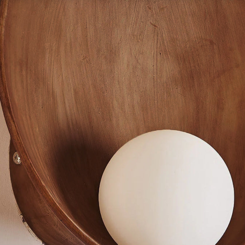 Quintessa Modern Minimalist Round Resin and Iron Wall Sconce for Vanity Lighting