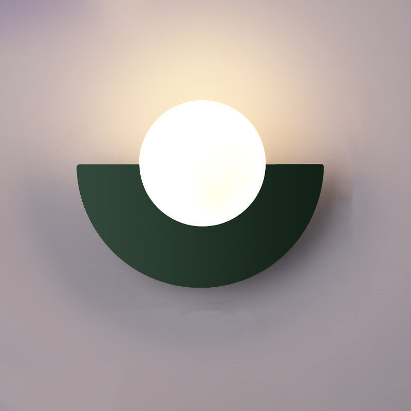 Cathalina Minimalist Iron Spherical Wall Sconce with Glass Shade for Hallway Lighting