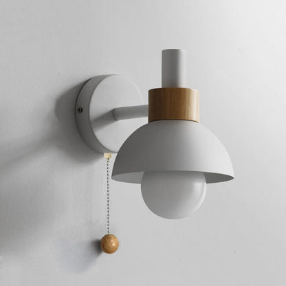 Delmara Nordic Iron Globe Wall Sconce with Colorful Glass Shade for Hallway Lighting