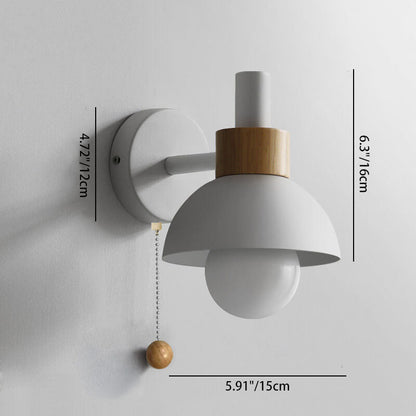 Delmara Nordic Iron Globe Wall Sconce with Colorful Glass Shade for Hallway Lighting