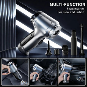 Cordless Car Vacuum – Strong Suction & Air Blower | Portable Handheld Cleaner For Car, Home And Tight Spaces With USB Charging