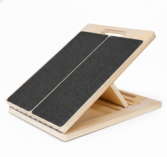 Adjustable Wooden Slant Board – Foldable Incline Stretch Board (30°–45°) with Anti-Slip Surface for Exercise and Balance Training