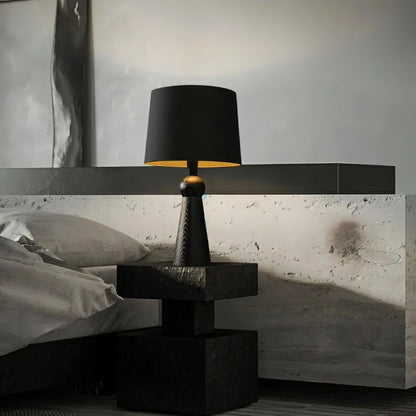 Velaris Modern Fabric Wood Table Lamp Warm E27 Glow for Bedroom and Living Room