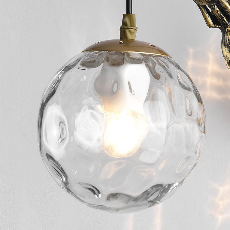 Giavanna Vintage Metal Wall Sconce with Glass Shade for Hallway and Entryway Lighting