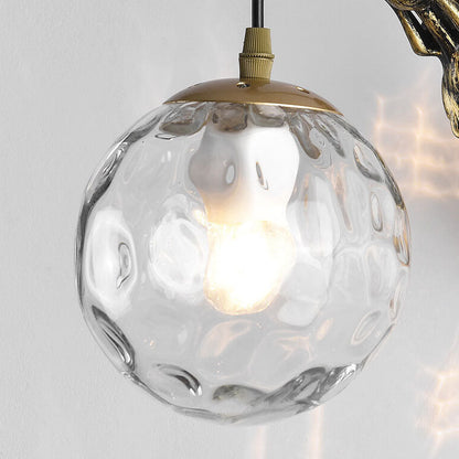 Giavanna Vintage Metal Wall Sconce with Glass Shade for Hallway and Entryway Lighting