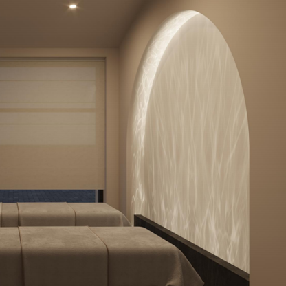 Orlenna Minimalist Black Iron LED Wall Wash Sconce with Rippling Aurora Glow