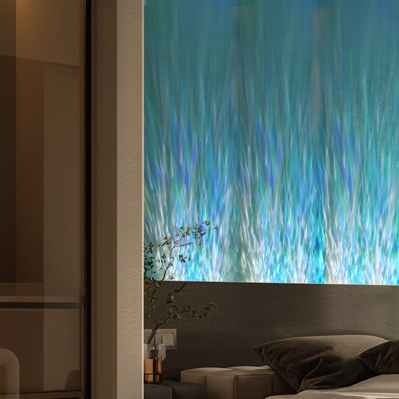 Orlenna Minimalist Black Iron LED Wall Wash Sconce with Rippling Aurora Glow