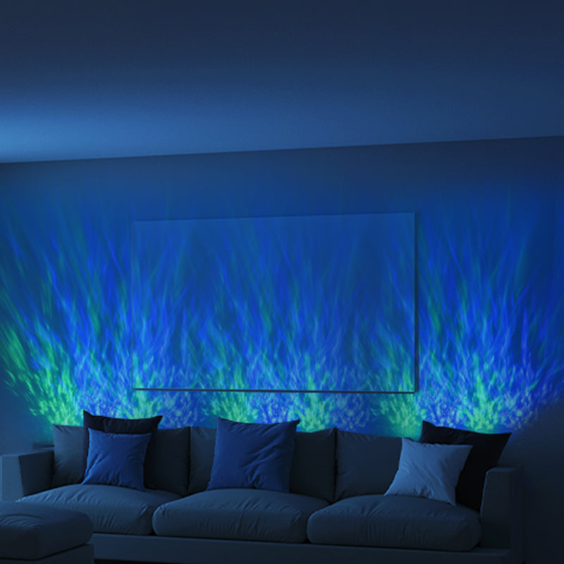 Orlenna Minimalist Black Iron LED Wall Wash Sconce with Rippling Aurora Glow