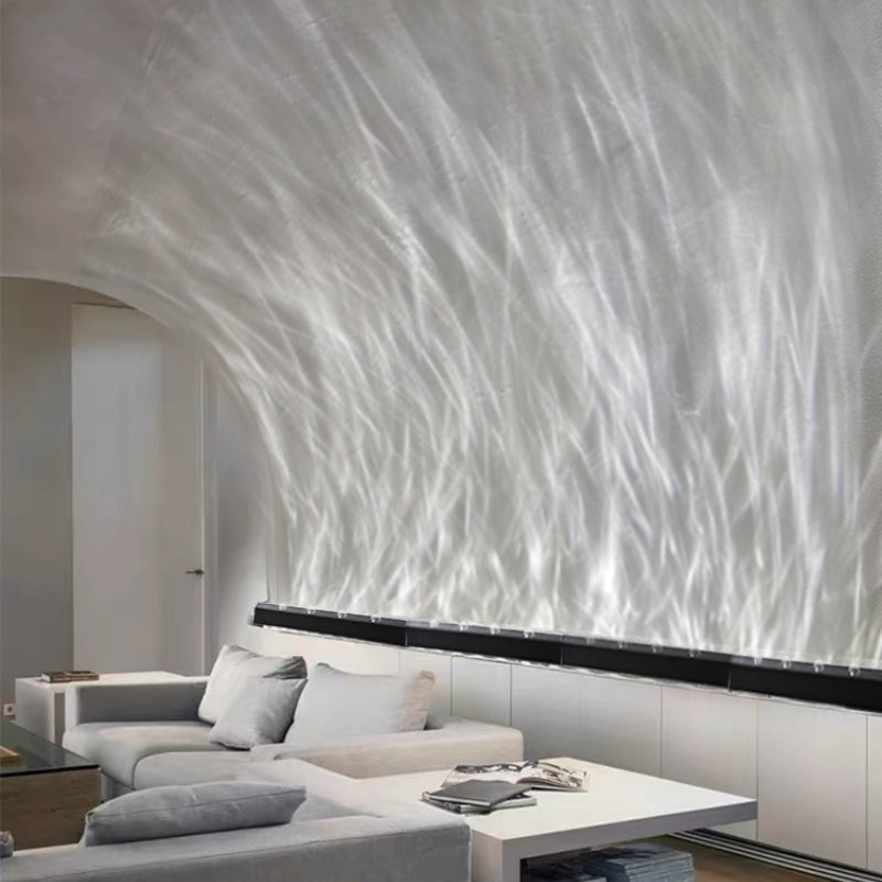 Orlenna Minimalist Black Iron LED Wall Wash Sconce with Rippling Aurora Glow