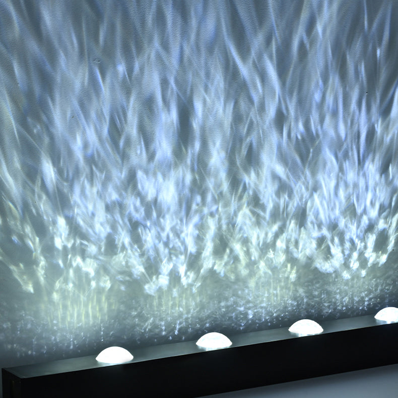 Orlenna Minimalist Black Iron LED Wall Wash Sconce with Rippling Aurora Glow