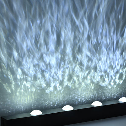 Orlenna Minimalist Black Iron LED Wall Wash Sconce with Rippling Aurora Glow