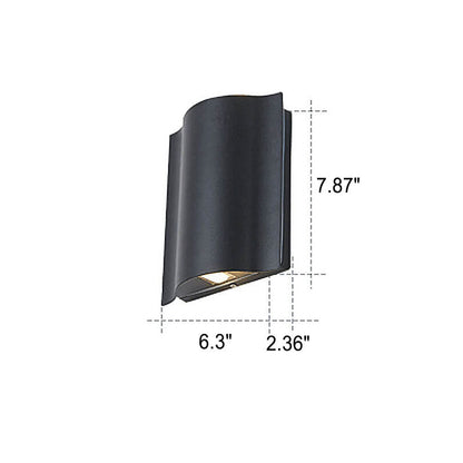 Ravielle Weatherproof Wave Aluminum LED Outdoor Wall Light for Patio and Entryway