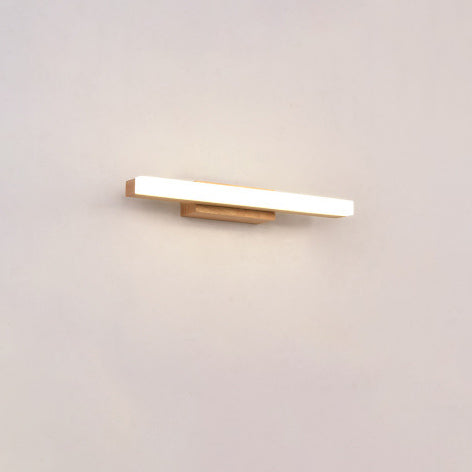 Iridelle Minimalist Wood LED Vanity Strip Light with Dimmable Warm and White Glow