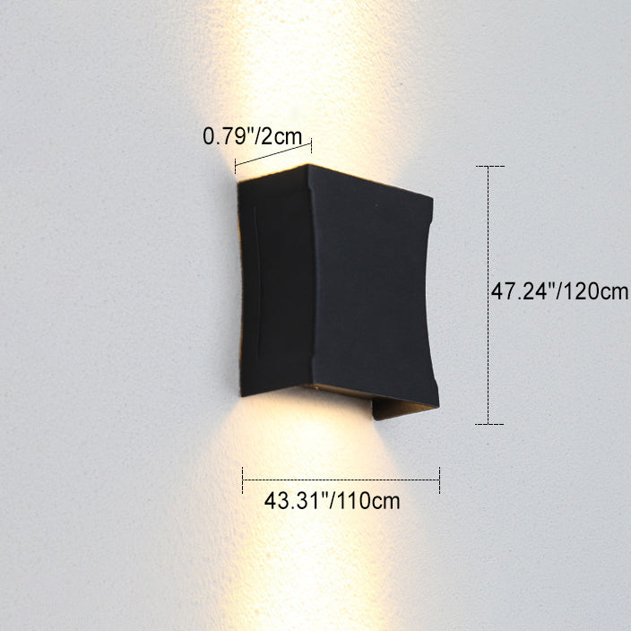 Tempesta Weatherproof Black Metal Column LED Outdoor Wall Light for Patio and Fence