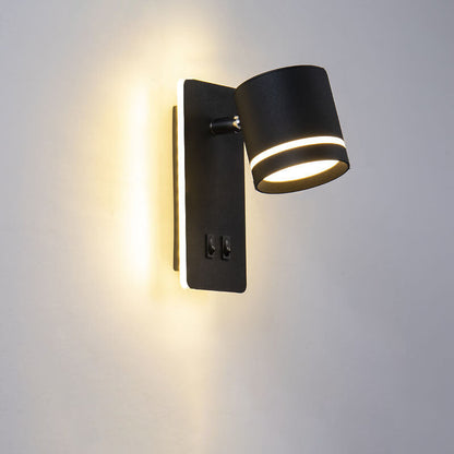 Wrenna Nordic Iron Square LED Wall Sconce Rotatable Spotlight for Bedside Reading