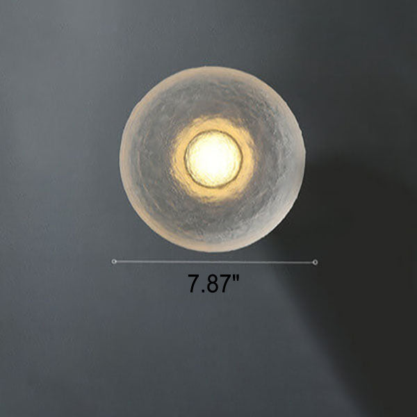 Solveine Minimalist Clear Resin Disc LED Wall Sconce for Hallway Accent Lighting