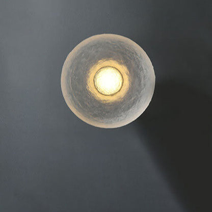Solveine Minimalist Clear Resin Disc LED Wall Sconce for Hallway Accent Lighting