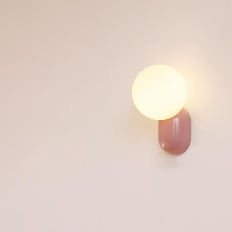 Primavelle Minimalist Resin Macaron Glass Ball Wall Sconce for Soft Hallway Glow