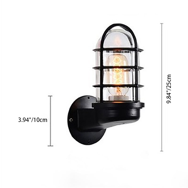 Ulvienne Industrial Aluminum Cage LED Wall Sconce for Entryway and Stairwell