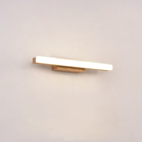 Iridelle Minimalist Wood LED Vanity Strip Light with Dimmable Warm and White Glow