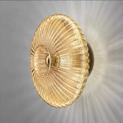 Tourmaline Nordic Vintage Striped Glass Round Wall Sconce for Living Room Accent Lighting