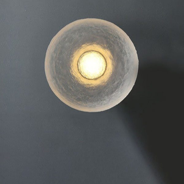 Solveine Minimalist Clear Resin Disc LED Wall Sconce for Hallway Accent Lighting