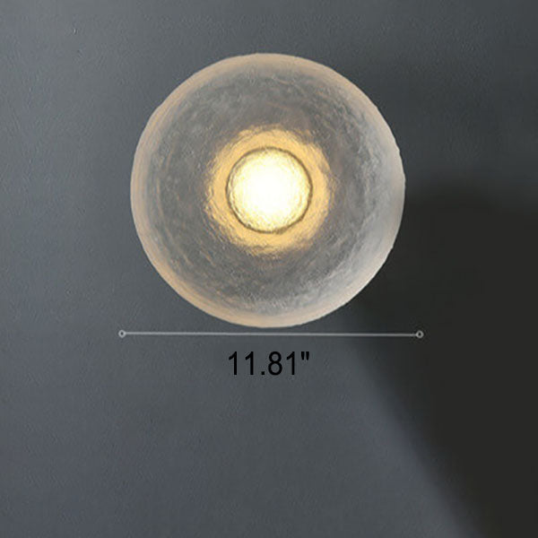 Solveine Minimalist Clear Resin Disc LED Wall Sconce for Hallway Accent Lighting