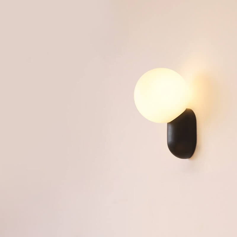 Primavelle Minimalist Resin Macaron Glass Ball Wall Sconce for Soft Hallway Glow