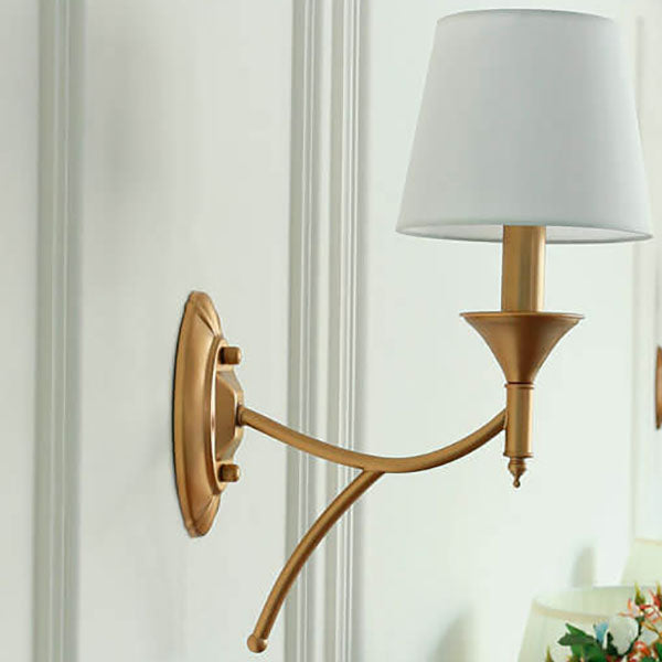 Calanthea European Iron Fabric Mushroom Wall Sconce for Bedside and Study Reading