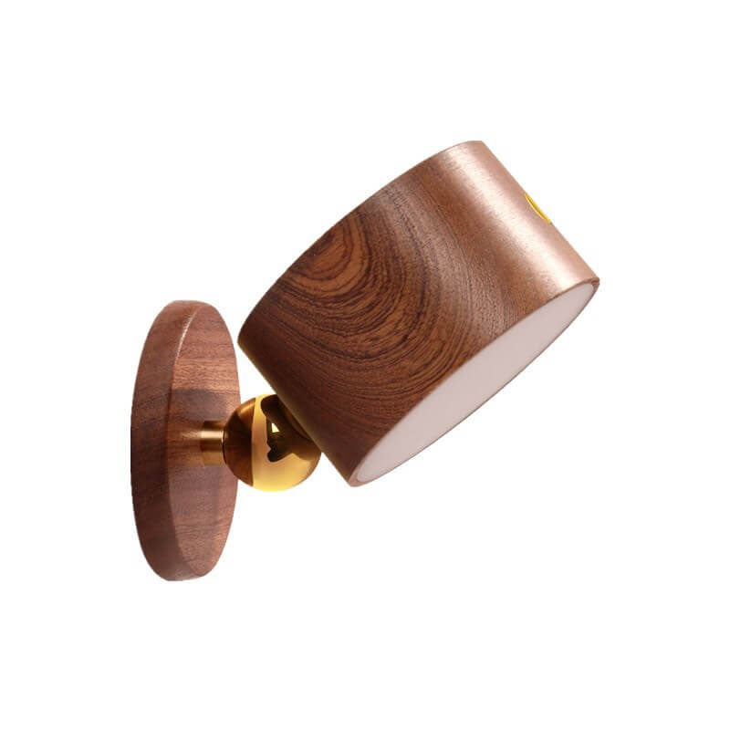 Sylvaine Modern Wood USB Rechargeable Magnetic LED Night Light Wall Sconce