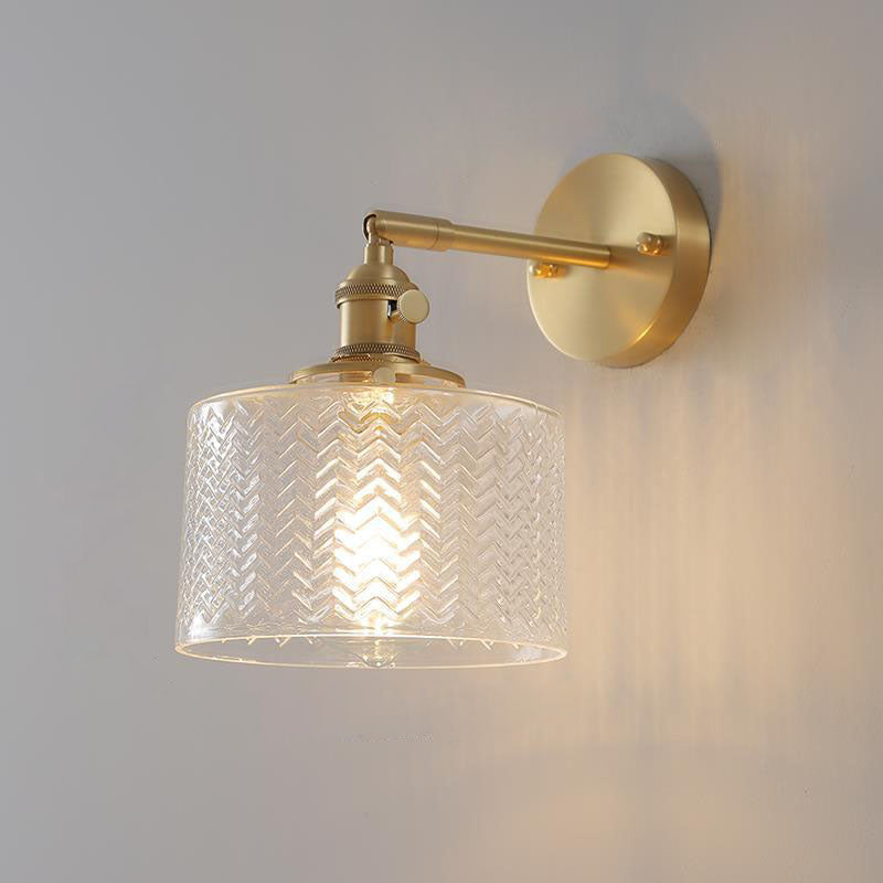 Verrocchio Nordic Brass Cylinder Wall Sconce for Headboard and Hallway Lighting
