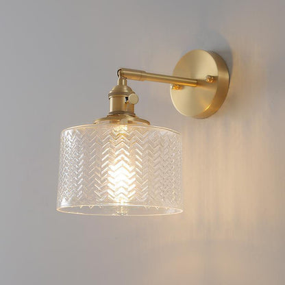 Verrocchio Nordic Brass Cylinder Wall Sconce for Headboard and Hallway Lighting