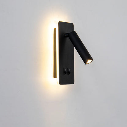 Wrenna Nordic Iron Square LED Wall Sconce Rotatable Spotlight for Bedside Reading