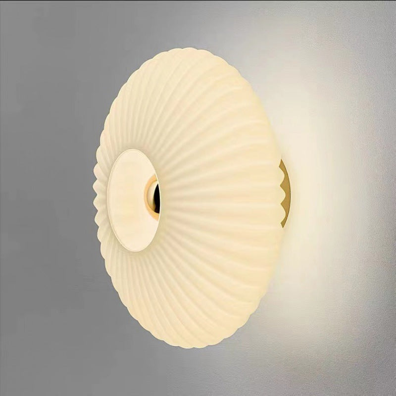 Tourmaline Nordic Vintage Striped Glass Round Wall Sconce for Living Room Accent Lighting