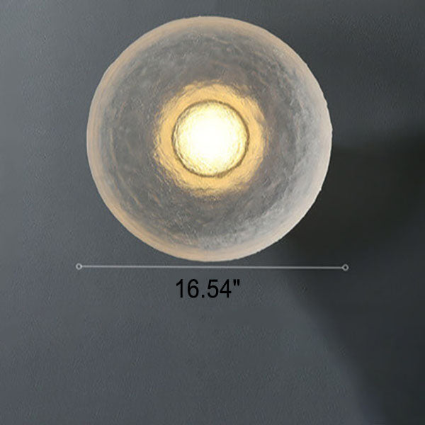Solveine Minimalist Clear Resin Disc LED Wall Sconce for Hallway Accent Lighting